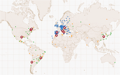 Carte des partenariats